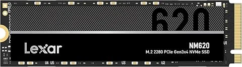 Lexar NM620 256 Go SSD, M.2 2280 PCIe Gen3x4 NVMe 1.4 SSD Interne, jusqu'à 3500 Mo/s en Lecture, 1300 Mo/s en écriture, Disque SSD Interne 3D NAND pour Amateurs de PC et Joueurs (L