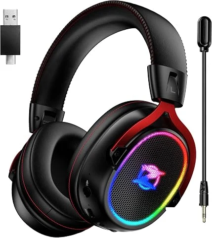 Ozeino OW310 Casque Gaming sans Fil pour PS5, PS4, PC, 7.1 Son Surround