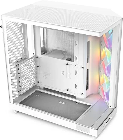 NZXT H6 Flow RGB - Boîtier PC Compact Double Chambre ATX - Blanc