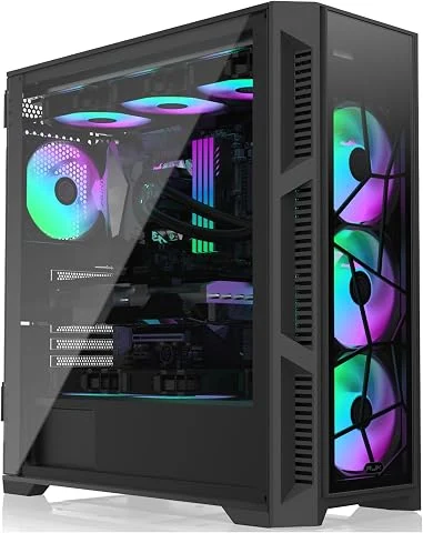 RAIJINTEK PONOS Ultra TG4 E-ATX Boîtier PC Mid Tower PC, ouverture du panneau latéral en verre trempé, pré-installé, 4 ventilateurs ARGB, noir (0R20B00225)