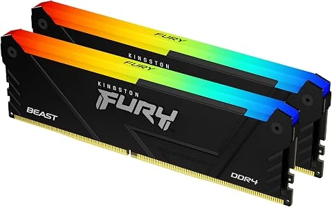 Kingston FURY Beast RGB 16GB 3200MT/s DDR4 CL16 DIMM (Kit of 2) Computer Memory KF432C16BB2AK2/16