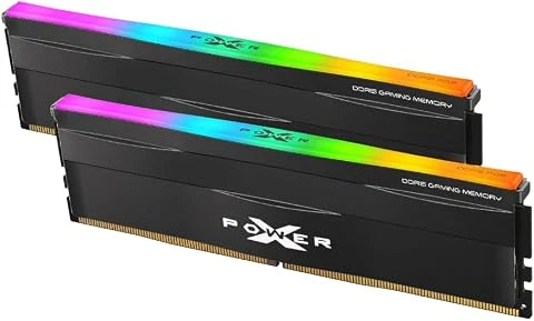 Silicon Power DDR5 64GB (2x32GB) RGB 6000MT/s (PC5-48000) 288-pin CL30 1.35V UDIMM Desktop Memory Module RAM SP064GXLWU60AFDF Black RGB