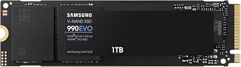 Samsung 990 Evo 1TB PCIe Gen 4.0 x 4 NVMe M.2 (2280) Max 5000 Mo/s SSD Interne MZ-V9E1T0B-IT/EC