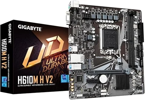 GIGABYTE H610M H V2 Carte mère - Compatible avec processeurs Intel Core 14th CPUs, 4+1+1 Hybrid Digital VRM, up to 5600MHz DDR5, 1xPCIe 3.0 M.2, GbE LAN, USB 3.2 Gen 1