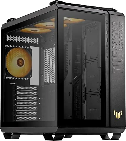 ASUS TUF Gaming GT502 Plus - Boîtier PC Gaming ATX, Double Chambre indépendantes pour CPU et GPU, Panneaux latéraux sans Outils, USB Type-C Haut débit à l’Avant​, 4 x Ventilateurs 