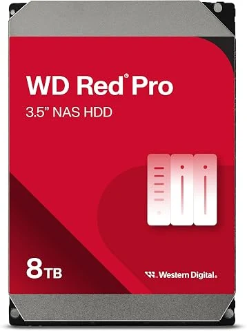 WD Red Pro 8 To NAS Disque Dur Interne 3,5" - 7200 RPM Classe, SATA 6 Gb/s, CMR, Cache de 256 Mo
