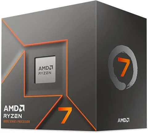 AMD Ryzen 7 8700F Processeur (8 Cœurs/16 Threads, Ryzen AI, 65W TDP, Socket AM5, Cache 24Mo, Jusqu'à 5,0 GHz Fréquence Boost, Ventilateur Wraith Stealth