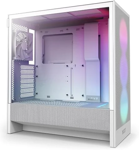 NZXT H5 Flow RGB - Boîtier PC Compact ATX Mid-Tower - Blanc