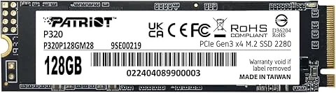 Patriot P320 128GB SSD Interne - NVMe PCIe Gen 3x4 - M.2 2280 - Disque SSD - P320P128GM28