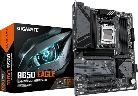 GIGABYTE B650 Eagle Carte mère - AMD Ryzen série 9000, VRM 12+2+2 Phases, jusqu'à 7600 MHz DDR5 (OC), 1xPCIe 5.0 + 2xPCIe 4.0 M.2, LAN GbE, USB 3.2 Gen 2