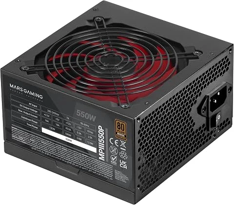 Mars Gaming MPIII550P Alimentation ATX 550W, 80 Plus Bronze, Noire