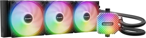 be quiet! Light Loop 360 mm Black système de refroidissement liquide poursystèmes fortement overclockés, waterblock avec un élégant éclairage ARGB, 3ventilateurs Light Wings LX PWM