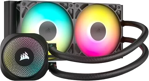 CORSAIR Nautilus 240 RS ARGB Refroidisseur Liquide pour CPU – 240mm AIO – Faible Bruit – Connexion Directe de Carte Mère – Intel LGA 1851/1700, AMD AM5/AM4 – 2X RS120 ARGB Ventilat