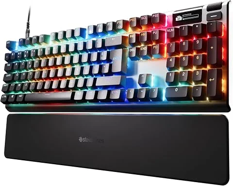 SteelSeries Apex Pro Gen 3 - Clavier Gamer HyperMagnetic - Switches OmniPoint 3.0 - Actionnement Ajustable - Toucher Rapide/SOCD - OLED - RGB - Capuchons PBT - USB-C - FR Layout AZ
