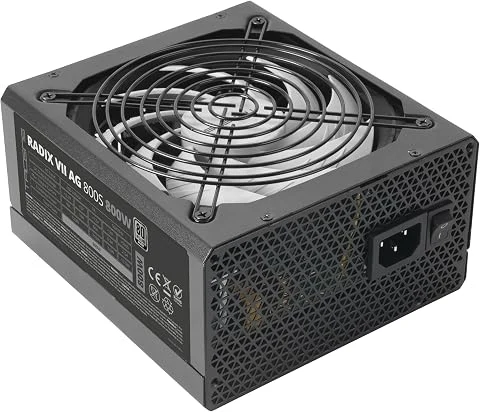 Tacens Radix VII AG 800S, Alimentation PC ATX 800W, Garantie 10 Ans, 80Plus Silver, 87% d’Efficacité, Technologies SMD et DC-DC, Ventilateur AI-RPM 140mm FDB, Condensateurs Japonai