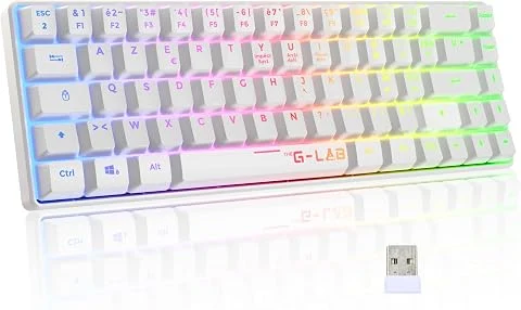 The G-Lab Keyz Hydrogen WL - Clavier Gamer sans Fil 60% RGB Blanc AZERTY FR