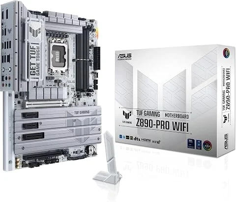 ASUS TUF Gaming Z890-PRO WiFi – Carte mère Gaming Intel ATX (DDR5, 16+1+2+1 80A DrMOS, PCIe 5.0, 2 x USB4, USB Frontal 20Gbps avec PD Fast Charge, 4 x M.2, Wi-FI 7, Aura Sync RGB)