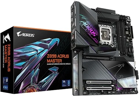 GIGABYTE Carte mère Z890 AORUS Master - Prend en Charge Les processeurs Intel Core Ultra (série 2), 18+1+2 Phases VRM, jusqu'à 9500MHz DDR5 (OC), 2xPCIe 5.0 + 3xPCIe 4.0, Wi-FI 7, 