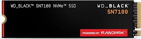 WD_BLACK SN7100 NVMe SSD 1 To (Jusqu'à 7250Mo/s/6900Mo/s en lecture/écriture, M.2 2280, PCIe Gen4. Next Gen TLC 3D NAND, SANDISK Dashboard, Pour les Ordinateurs et Gaming Portables