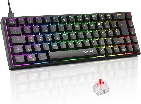 The G-Lab Keyz Titanium Noir - Clavier Gaming Mécanique 65% RGB AZERTY FR