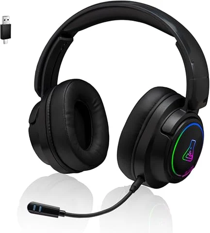 The G-Lab - Korp Iridium - Casque Gaming Sans Fil 2.4GHz & Bluetooth, Audio Haute Qualité, Micro Détachable, Autonomie 45H, RGB, Oreillettes Similicuir - Casque gaming PS5,PS4,PC, 