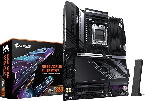 GIGABYTE B850 AORUS Elite WIFI7 Carte Mère - AMD Ryzen 9000 Series CPUs, VRM numérique 14+2+2 Phases, jusqu'à 8200MHz DDR5 (OC), 1xPCIe 5.0 + 2xPCIe 4.0 M.2, LAN 2,5, WiFi 7, USB 3