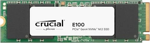 Crucial E100 1To PCIe Gen4 NVMe M.2 SSD Interne, Jusqu’à 5000 Mo/s, Compatible avec Ordinateur Portable et de Bureau - CT1000E100SSD8