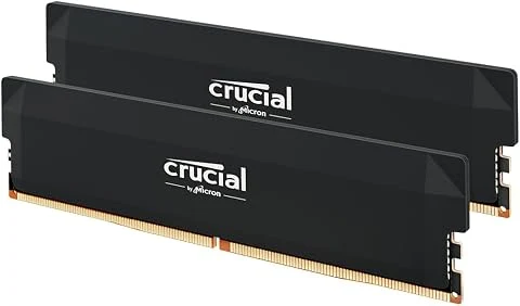 Crucial Pro RAM DDR5 64Go Kit (2x32Go) 6400MHz CL40, Overclocking Gaming, Intel XMP 3.0 / AMD Expo, PC Mémoire, Noir - CP2K32G64C40U5B
