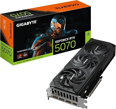 GIGABYTE GeForce RTX 5070 WINDFORCE OC SFF 12G Carte Graphique - 12Go GDDR7, 192 Bits, PCI-E 5.0, 2542 MHz Core Clock, 3 x DP 2.1a, 1 x HDMI 2.1b, NVIDIA DLSS 4, GV-N5070WF3OC-12GD