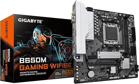 GIGABYTE B650M Gaming WIFI6E Carte Mère - Processeurs AMD Ryzen Série 9000, VRM 5+2+2 Phases, jusqu'à 6400 MHz DDR5 (OC), 1xPCIe 4.0 M.2, LAN 2,5 GbE, WiFi 6E, USB 3.2 Gen 1