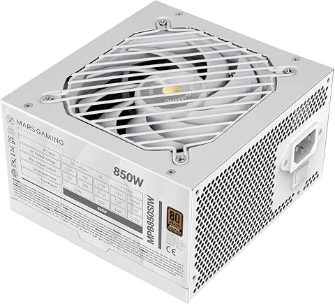 Mars Gaming MPB850SI, Alimentation PC ATX 850W, Garantie 7 Ans, 80Plus Bronze 230V, 90% d'Efficacité, Ventilateur SI Extreme Silence avec Noyau en Cuivre, Technologies AI2-RPM, DC-