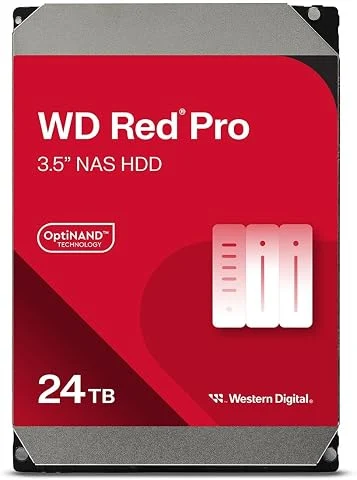 WD Red Pro 24TB NAS Disque Dur Interne 3,5" – 7200 RPM Classe, SATA 6Gb/s, CMR, 512MB Cache