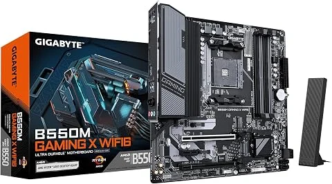 GIGABYTE Carte mère B550M Gaming X WIFI6, Prend en Charge Les processeurs AMD AM4 Ryzen 5000, Micro-ATX, DDR4, 2X M.2, PCIe 4.0, WIFI6, 1GbE LAN, EZ-Latch
