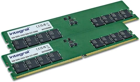 Integral 16GB Kit (2x8GB) DDR5 RAM 4800MHz DIMM Module de mémoire PC de Bureau