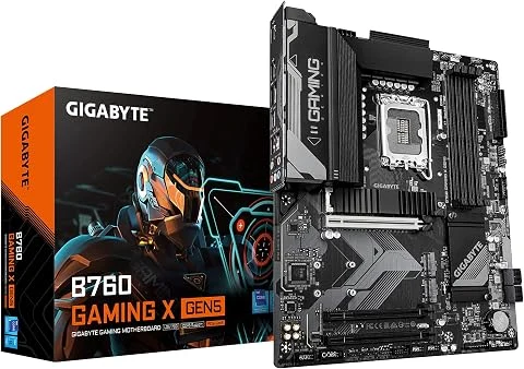 GIGABYTE B760 Gaming X GEN5 Carte Mère – Compatible avec Les processeurs Intel Core 14e génération, VRM 8+1+1 Phases, Jusqu’à 5600 MHz DDR5, 3 x M.2 PCIe 4.0, LAN 2.5 GbE, USB 3.2 