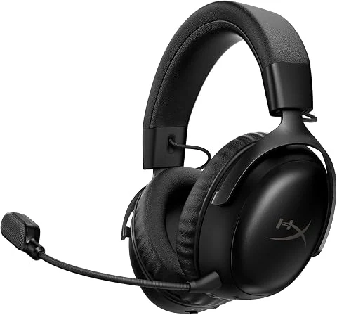 HyperX Cloud III S, Casque Gaming sans Fil, Bluetooth/2,4 GHz, PC/PS5/Xbox, jusqu'à 200h de Batterie, transducteurs 53 mm, DTS, Micro 10 mm, Noir