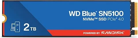 WD Blue SN5100 SSD 2 to (7 100 MB/s en Lecture, Disque SSD NVMe, M.2 2280, PCIe Gen 4.0, nCache 4.0, Technologie Sandisk 3D CBA NAND, Acronis True Image)