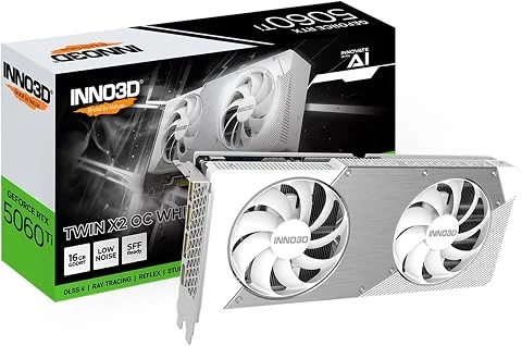 Inno3D Carte vidéo GeForce RTX 5060 Ti Twin X2 OC Blanc 16 Go GDDR7 N506T2-16D7X-191073W