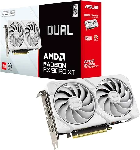 ASUS Dual Radeon RX 9060 XT 16GB GDDR6 White Edition Carte Graphique Gaming
