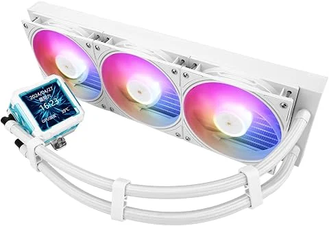 TR-Thermalright FW PRO 360 ARGB Blanc Refroidisseur de processeur liquide, écran LCD IPS 2,73 pouces avec résolution 320x320, magnétique, thème d'écran DIY, pour AM4/AM5, LGA1851 /