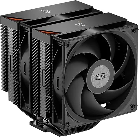 PCCOOLER CPS RT620Pro Digital BK Refroidisseur de processeur avec affichage numérique, 6 caloducs en cuivre, deux ventilateurs FDB de 120 mm, pour AMD AM4/AM5, Intel LGA 115X/1200/