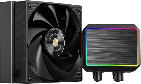 Mars Gaming ML-PROII120 Refroidissement Liquide AIO 300W TDP, Pompe 4ème Gén Opti-Chamber Base en Cuivre et Microcanaux, 1x Ventilateur 120mm FDB, Bloc en Aluminium Brossé avec FRG
