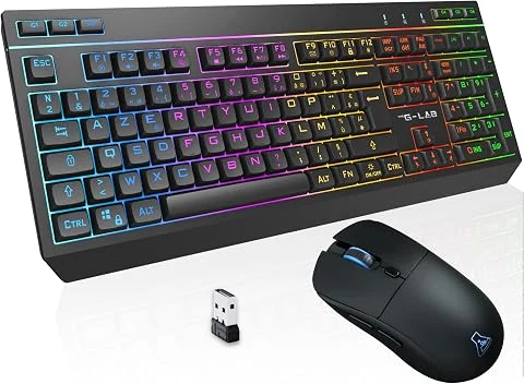 The G-Lab Combo Tungsten EX - Pack Clavier & Souris sans Fil RGB AZERTY FR