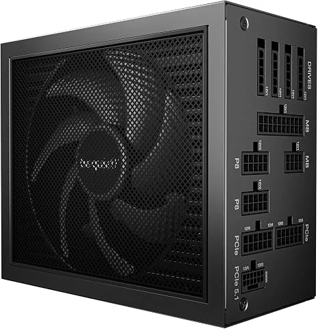 be quiet! Dark Power 14 1000W, ATX 3.1, Certification 80 Plus Titanium, Alimentation modulaire, Refroidissement Actif & Semi-Passif, compatibilité Cartes Graphiques PCIe 5.1, 5.0 &