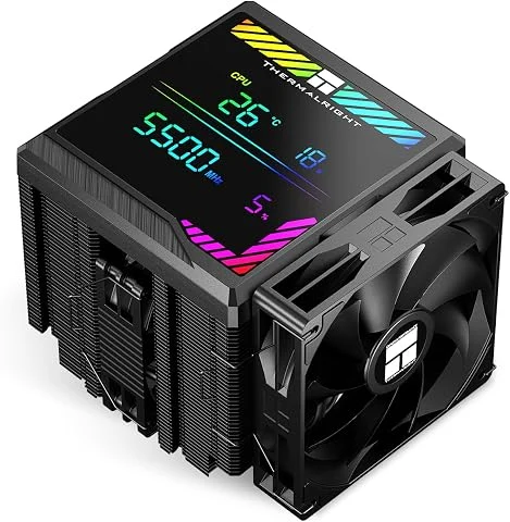 Thermalright TR Peerless Assassin 140 Digital Black Refroidisseur de processeur à air avec 6 caloducs, couvercle d'affichage magnétique, double tours et ventilateurs, pour AM4/AM5 