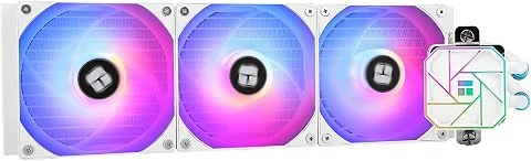 Thermalright TR Aqua Elite 360 Blanc V3 Refroidisseur de processeur liquide, double ventilateur PWM ARGB avec roulement S-FDB, pompe efficace contrôlée par PWM, pour AMD/AM4/AM5, I