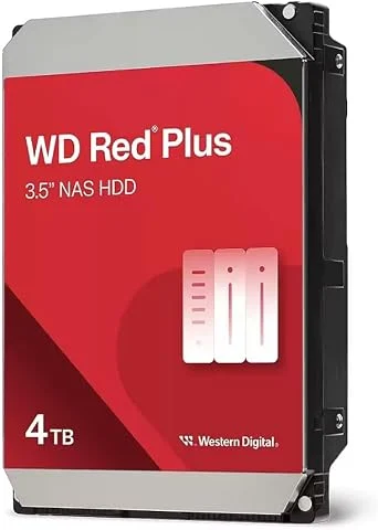 WD Red Plus 4 to NAS Disque Dur Interne 3,5" - 5400 RPM
