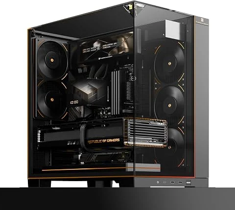 Thermalright A70 Vision Boîtier PC avec écran de 9,16 Pouces, Verre de sécurité panoramique, Tour ATX Compatible Carte mère ATX/Cartes Graphiques de 42 cm, avec Bande Lumineuse ARG