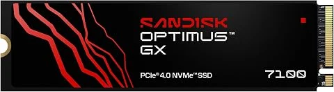 SANDISK Optimus GX 7100 NVMe SSD 500 Go (Jusqu’à 7 250/6 900 Mo/s Vitesses de Lecture/écriture séquentielles, PCIe 4.0, M.2 2280, BiCS TLC 3D CBA NAND, SANDISK Dashboard)