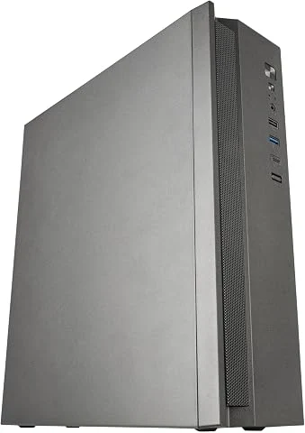 Tacens Anima ACSLIM500, Boîtier PC MicroATX, Design Slim Double Horizontal ou Vertical, Alimentation TFX 500W, Façade avec Grille Airflow, Mini-Tour Ultra-compacte avec USB-C et US